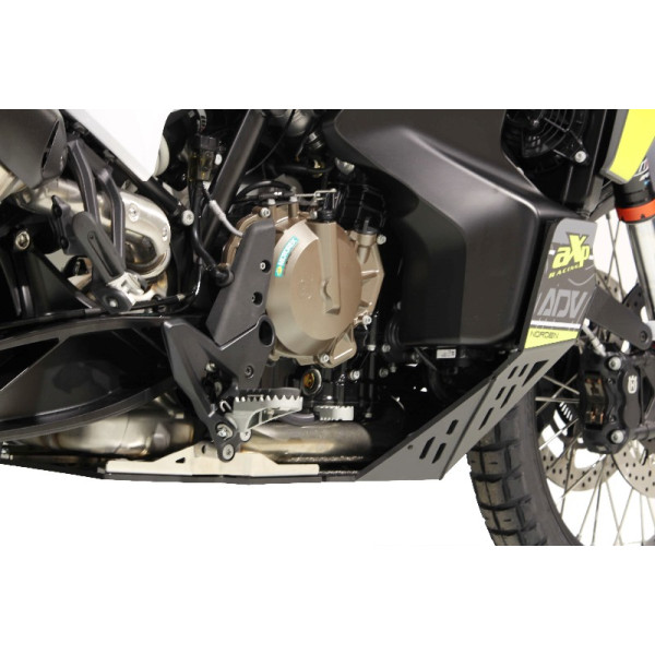 Right side of the black HDPE 8mm plastic skid plate for Husqvarna Norden 901
