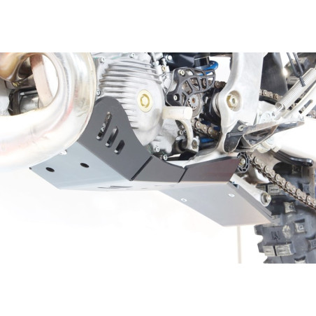 Côté gauche du sabot noir en plastique PEHD avec protection de biellette pour TM Racing EN250Fi et EN300Fi