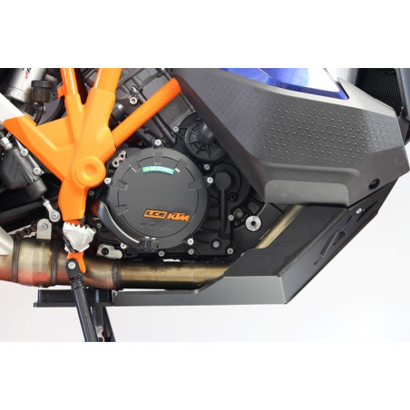 Left side of the black HDPE plastic skid plate for KTM 1290 Super Adventure R