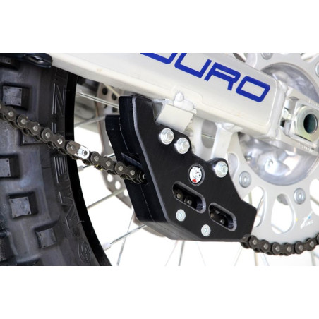 Vue avant du guide chaine noir en plastique UHMW pour Honda