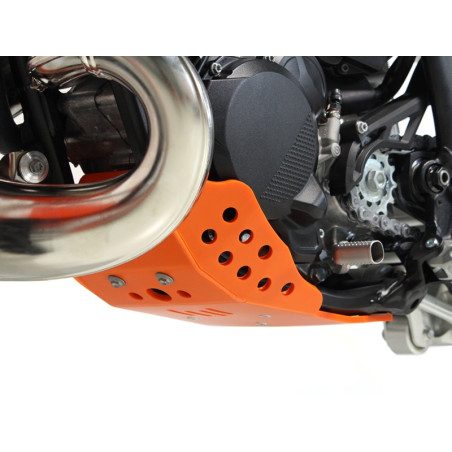 Côté gauche du sabot en plastique PEHD orange 6mm pour KTM et Husqvarna 250 - 300