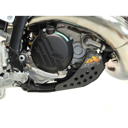 Right side of the black HDPE plastic skid plate for KTM and Husqvarna 250 - 300