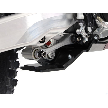 Côté gauche du sabot noir en plastique PEHD avec protection de biellette pour KTM 250-300 - Husqvarna 250-300
