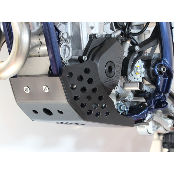 Left side of the black 6mm HDPE plastic skid plate for Husqvarna - KTM