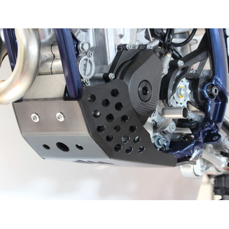 Left side of the black 6mm HDPE plastic skid plate for Husqvarna - KTM