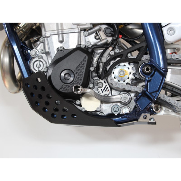 Vue arrière du sabot noir en plastique PEHD 6mm pour Husqvarna - KTM