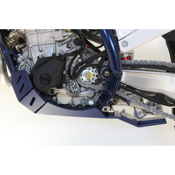 Côté gauche du sabot bleu en plastique PEHD avec protection de biellette pour Husqvarna FC450 - FE450