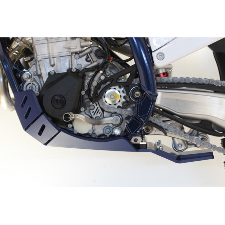 Côté gauche du sabot bleu en plastique PEHD avec protection de biellette pour Husqvarna FC450 - FE450